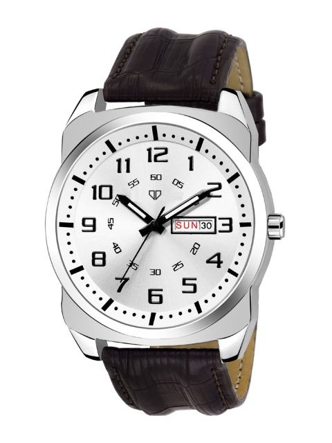 

Walrus Men Silver-Toned Brass Dial & Brown Straps Analogue Watch WWTM-BD-070907