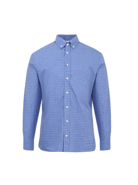 

HACKETT LONDON Men Blue Checked Casual Shirt