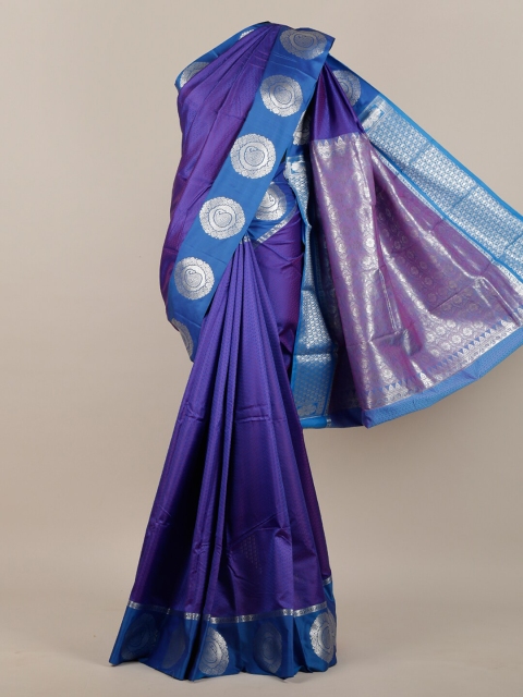

Pothys Blue & Silver-Toned Woven Design Art Silk Saree
