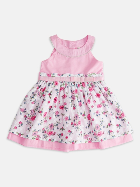 

Pantaloons Baby Pink Floral Halter Neck Dress