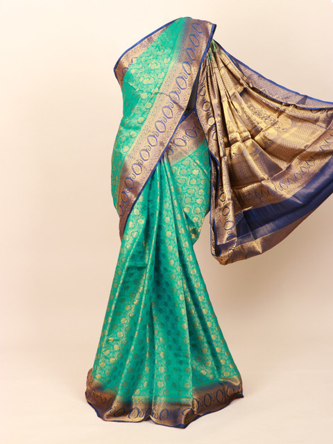 

Pothys Green & Gold Woven Design Zari Art Silk Banarasi Saree
