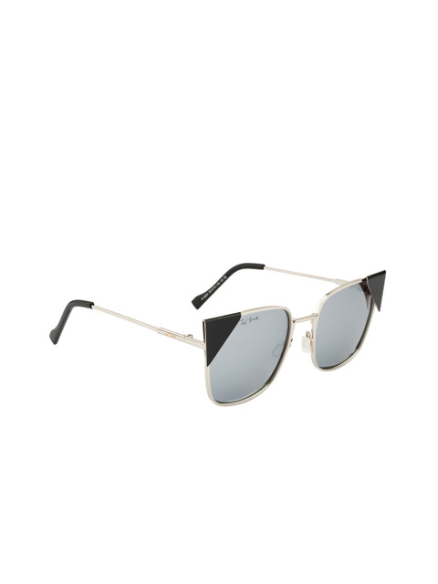

Ted Smith Women Mirrored Lens Cateye Sunglasses with Polarised Lens TSO-P0850_C6, Silver