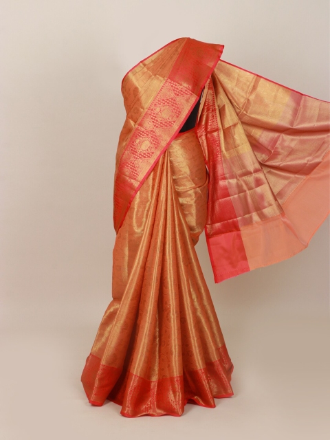 

Pothys Orange & Red Woven Design Art Silk Banarasi Saree