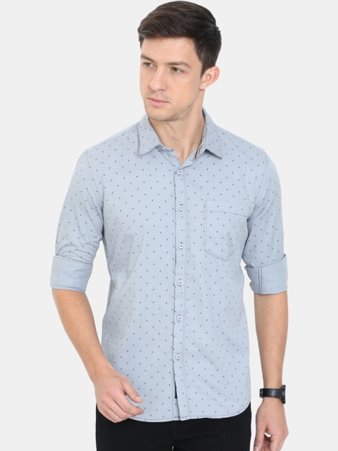 

HERE&NOW Men Grey Slim Fit Printed Casual Shirt