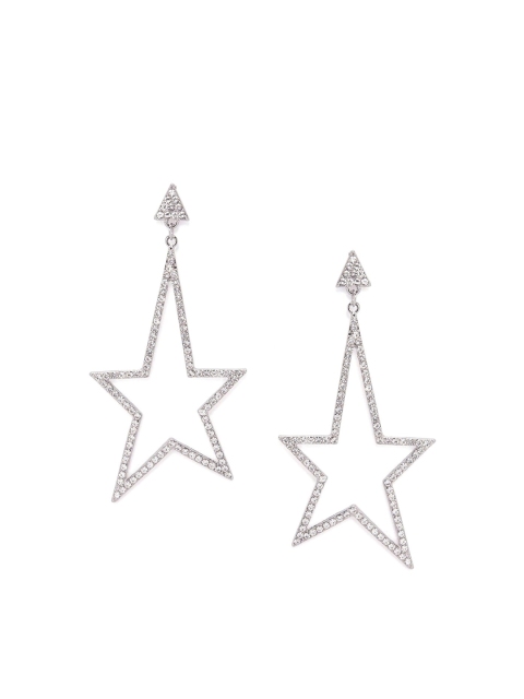 

TOKYO TALKIES X rubans FASHION ACCESSORIES Silver-Toned Contemporary Drop Earrings