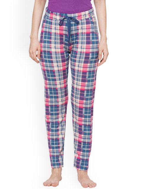 

Sweet Dreams Women Blue & Pink Checked Pyjama