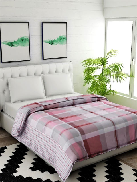 

Salona Bichona Grey & White Striped Mild Winter 120 GSM Cotton Double Bed Comforter