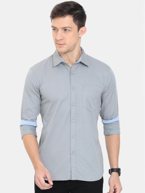 

HERE&NOW Men Grey Slim Fit Printed Casual Shirt
