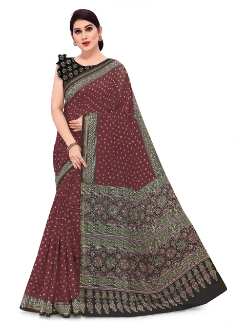 

KALINI Maroon Bandhani Saree