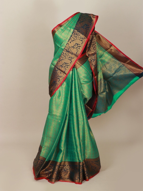 

Pothys Green & Blue Ethnic Motifs Zari Art Silk Banarasi Saree