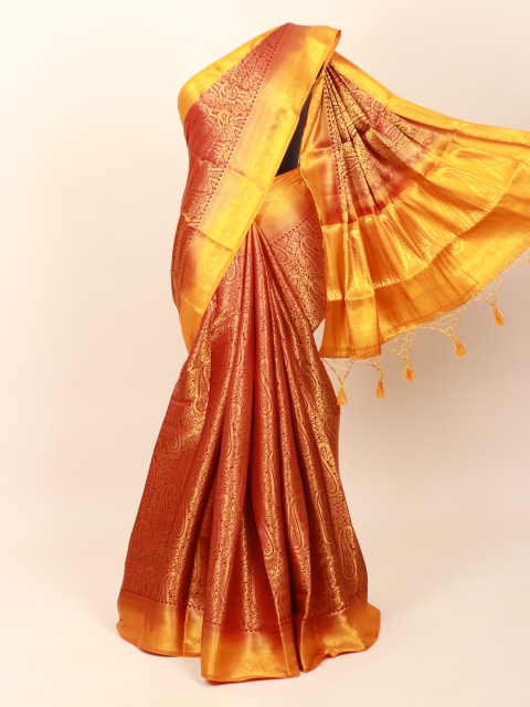 

Pothys Maroon & Yellow Paisley Zari Art Silk Banarasi Saree