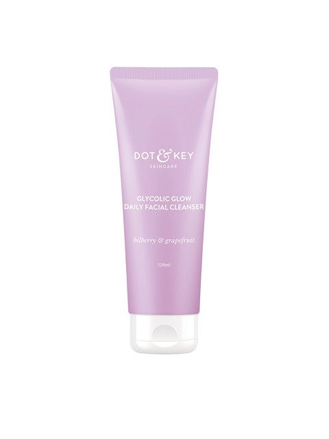 

DOT & KEY Glycolic Glow Daily Facial Cleanser for Oily - Acne Prone Skin 120 ml, Purple