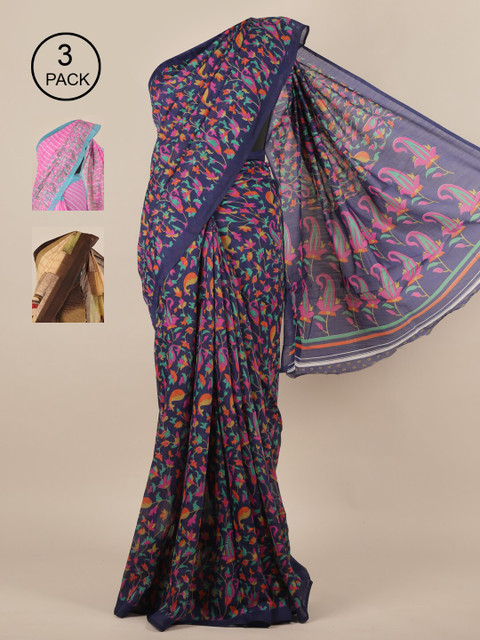 

Pothys Multicoloured Set of 3 Saree, Multi
