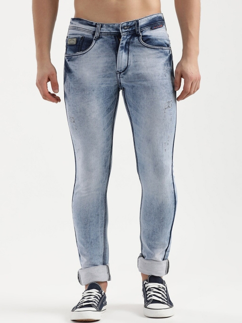 V2 Value & Variety Men Blue Mildly Distressed Heavy Fade Jeans