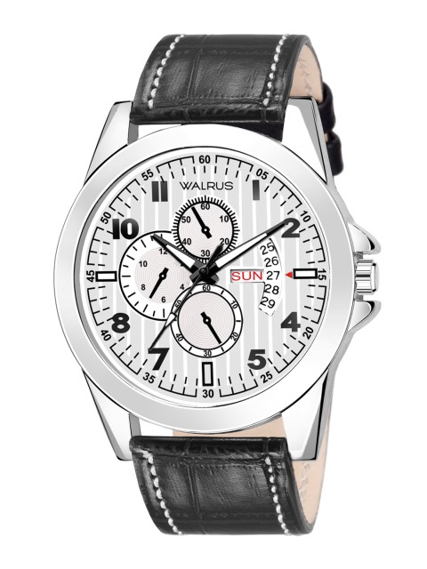 

Walrus Men White Brass Printed Dial & Black Straps Analogue Watch-010207