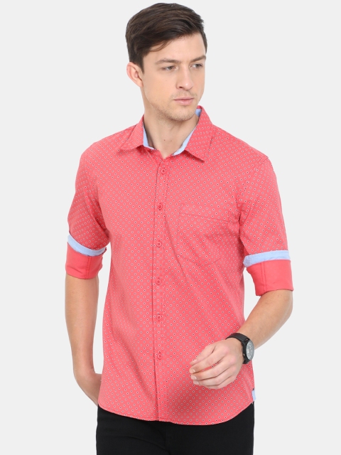 

HERE&NOW Men Pink Slim Fit Floral Printed Cotton Casual Shirt