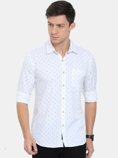 

HERE&NOW Men White Slim Fit Printed Casual Shirt