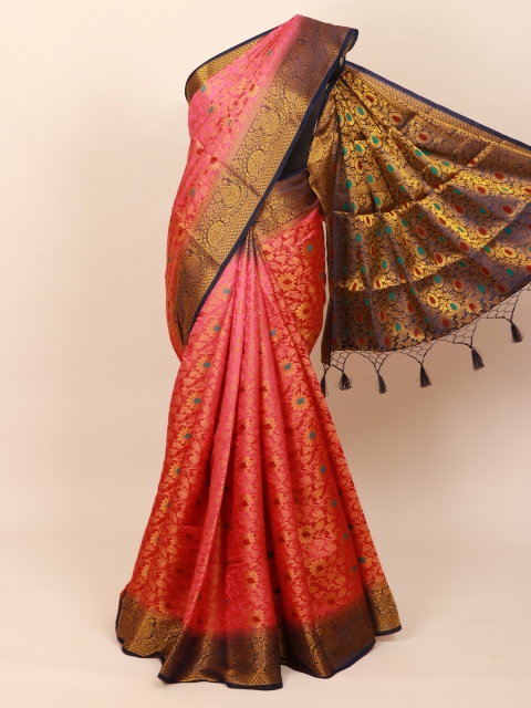 

Pothys Coral Floral Zari Art Silk Banarasi Saree