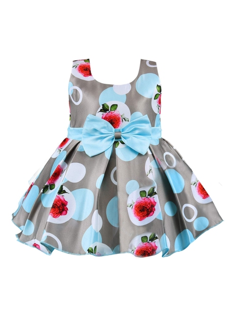 

Wish Karo Grey Satin Fit & Flare Dress, Blue