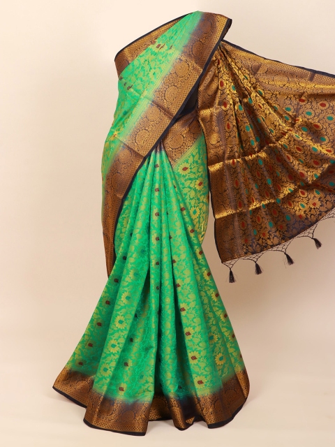 

Pothys Green & Navy Blue Woven Design Zari Art Silk Banarasi Saree