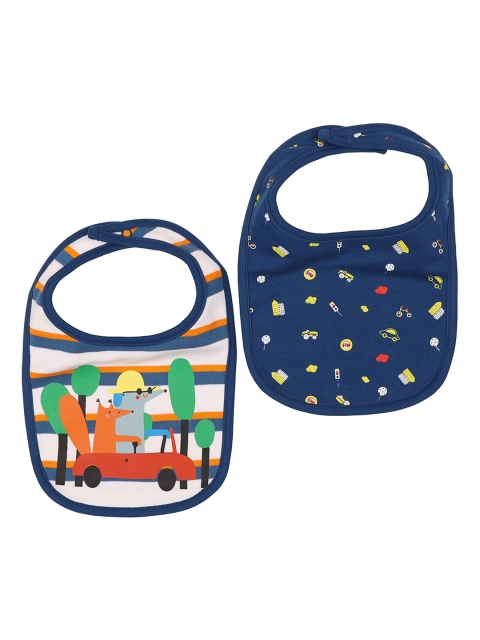 

KICKS & CRAWL Adult Kids Pack Of 2 Printed City Crawler Bibs, Navy blue