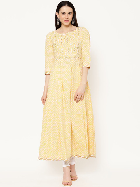 

Ramas Women Yellow Printed Anarkali Kurta