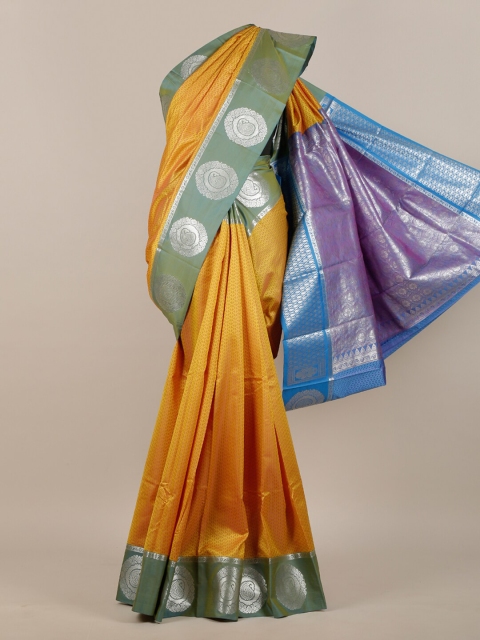 

Pothys Yellow & Blue Paisley Art Silk Saree