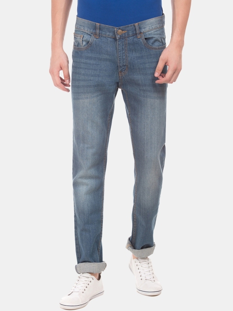 

Newport Men Blue Slim Fit Low-Rise Low Distress Light Fade Jeans