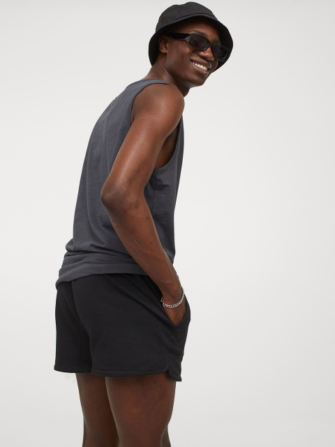 

H&M Mens Black Regular Fit Sweatshirt shorts