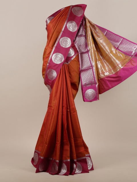 

Pothys Maroon & Orange Woven Design Art Silk Saree