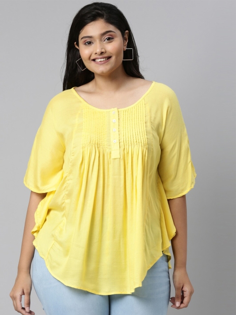 

The Pink Moon Women Yellow Kaftan Top