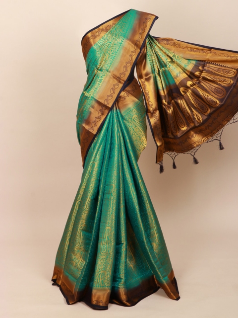

Pothys Green & Navy Blue Woven Design Zari Art Silk Banarasi Saree