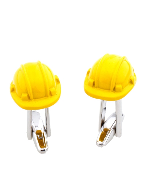 

The Tie Hub Yellow & Silver-Toned Helmet Cufflink