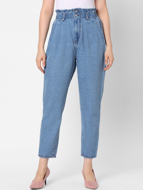 

TARAMA Women Blue Tapered Fit High-Rise Jeans