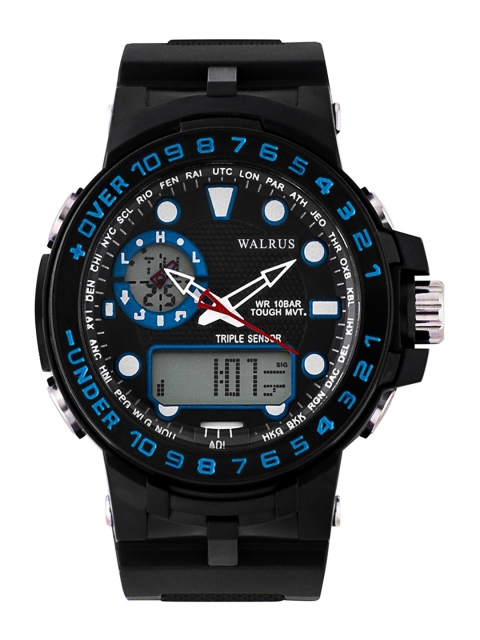 

Walrus Men Black Brass Dial & Black Straps Analogue and Digital Watch WWTM-Digi-108
