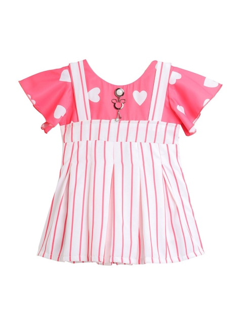 

The Magic Wand Girls Pink Striped Chiffon Dress