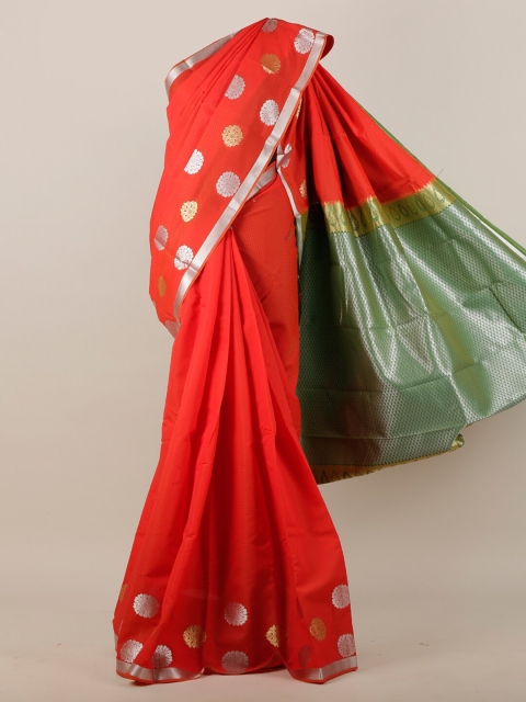 

Pothys Red & Green Ethnic Motifs Zari Art Silk Saree