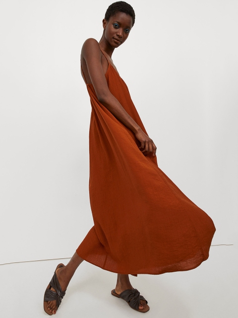 

H&M Women Brown Wide Long Dress
