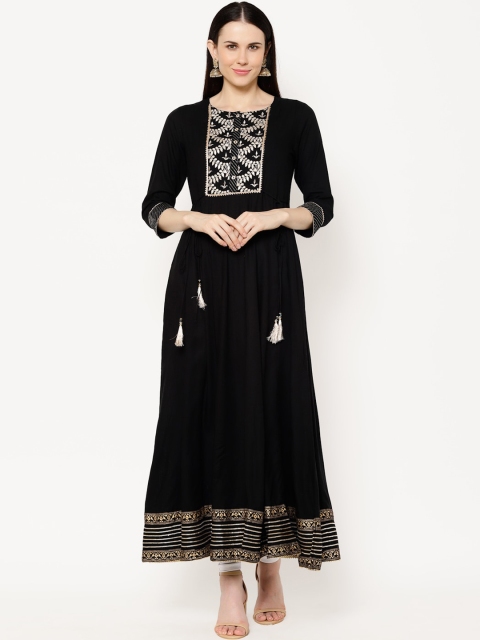 

Ramas Women Black Ethnic Motifs Gotta Patti Anarkali Kurta