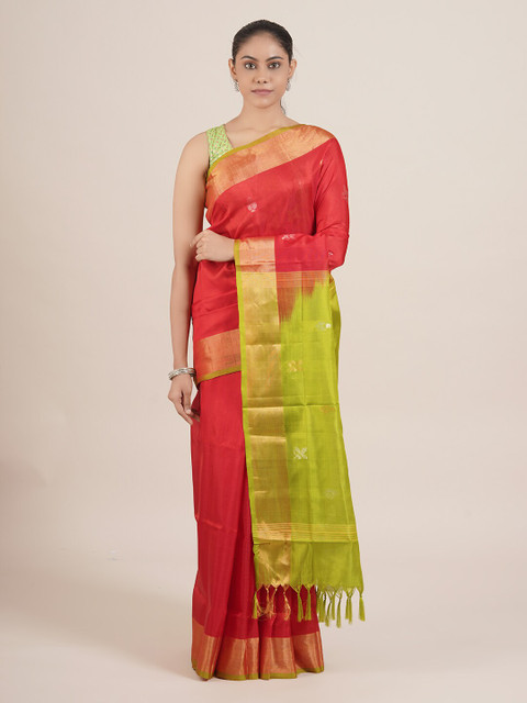 

Pothys Red & Green Pure Silk Uppada Saree