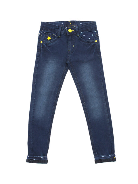 

Lil Lollipop Girls Blue Slim Fit Light Fade Stretchable Jeans