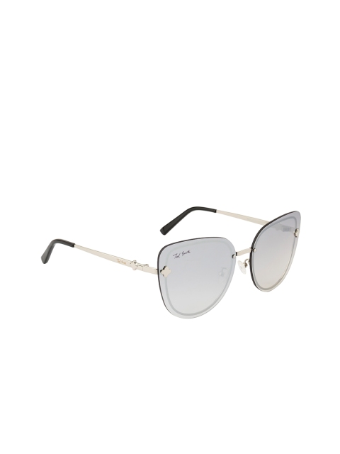 

Ted Smith Women Grey Lens & Silver-Toned Cateye Sunglasses with UV Protected Lens