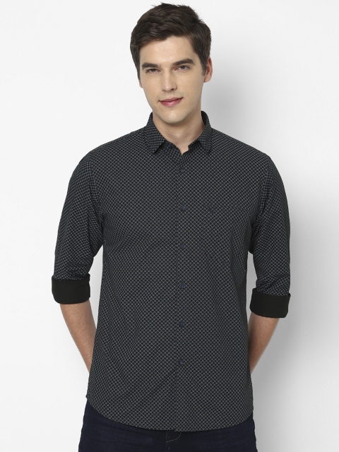 

Allen Solly Men Black Slim Fit Printed Cotton Casual Shirt