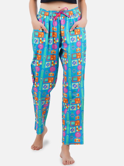 

Smugglerz Women Blue Printed Lounge Pants