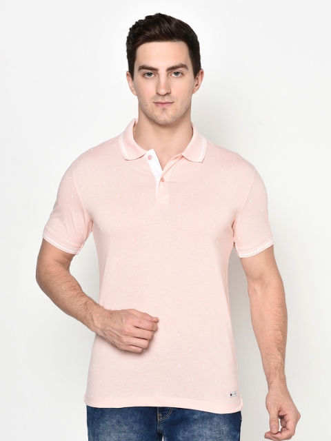 

Octave Men Pink Polo Collar Cotton T-shirt