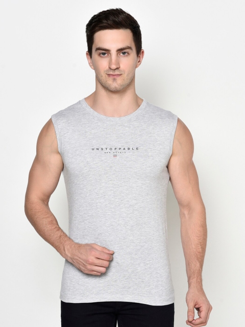

Octave Men Grey Typography T-shirt
