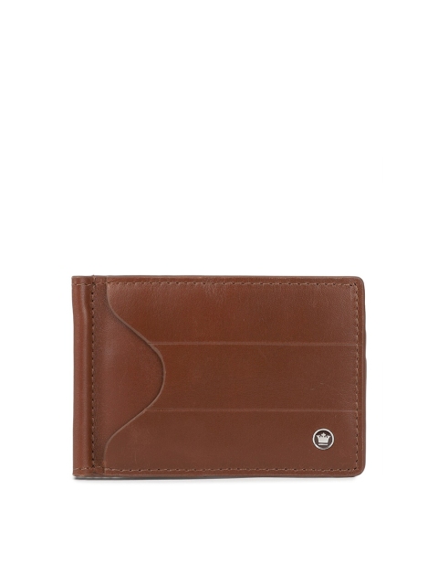 

Louis Philippe Men Brown Solid Leather Money Clip