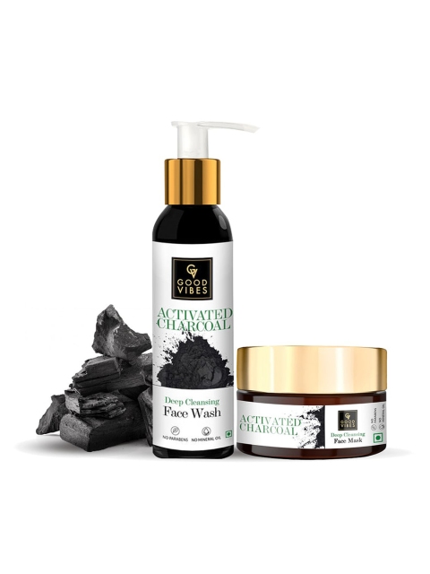 

Good Vibes Deep Cleansing Combo Kit - Face Wash, Face Mask, White