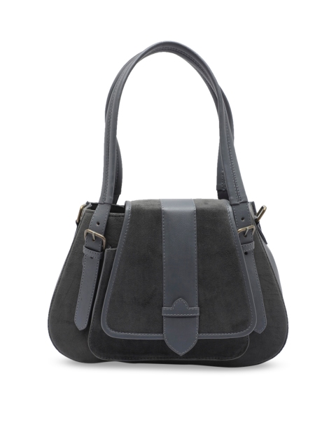 

Clotche Charcoal Grey Leather Structured Shoulder Bag