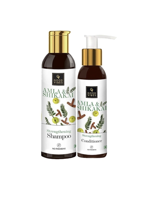 

Good Vibes Amla & Shikakai Shampoo and Conditioner Combo, Transparent